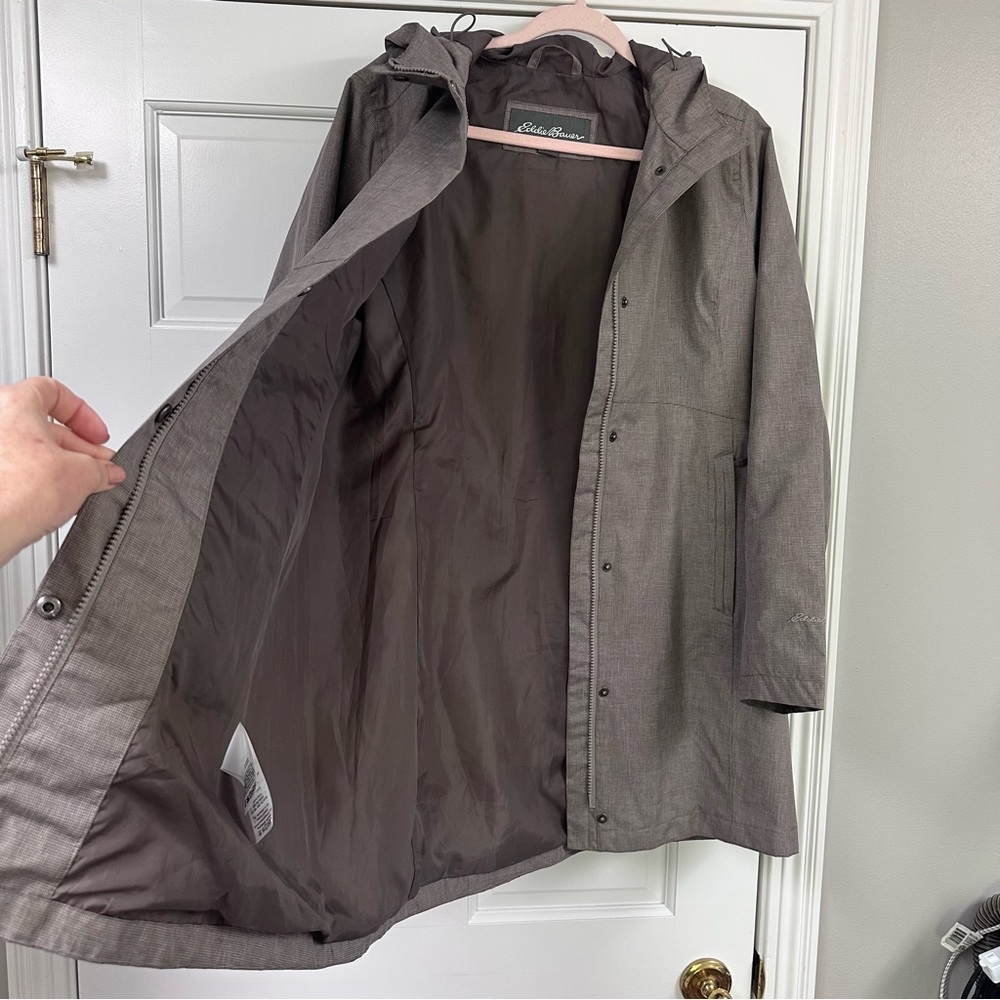 Eddie Bauer Weather Edge Rain Jacket Women's Hooded - Brown - Picture 11 of 11